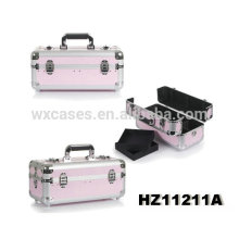 hot sales aluminum cosmetic case with 2 removable trays inside